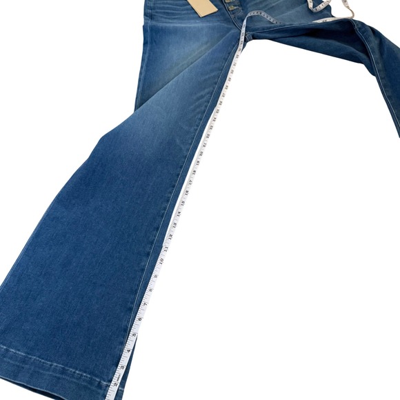 Paige Leenah Slim Wide Leg Jeans Glowing Waves Button Fly 30 NEW High Rise - Picture 11 of 11